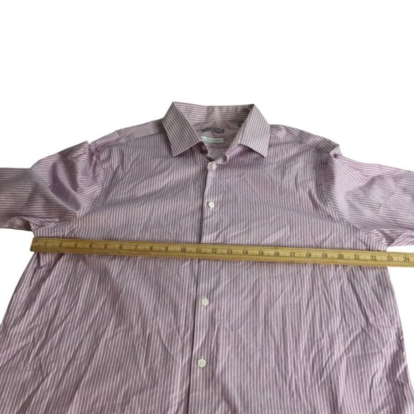 Michael Kors Men's LS Dress Shirt Regular Fit Airsoft Stretch Purple XL 17 34/35 - Picture 7 of 12